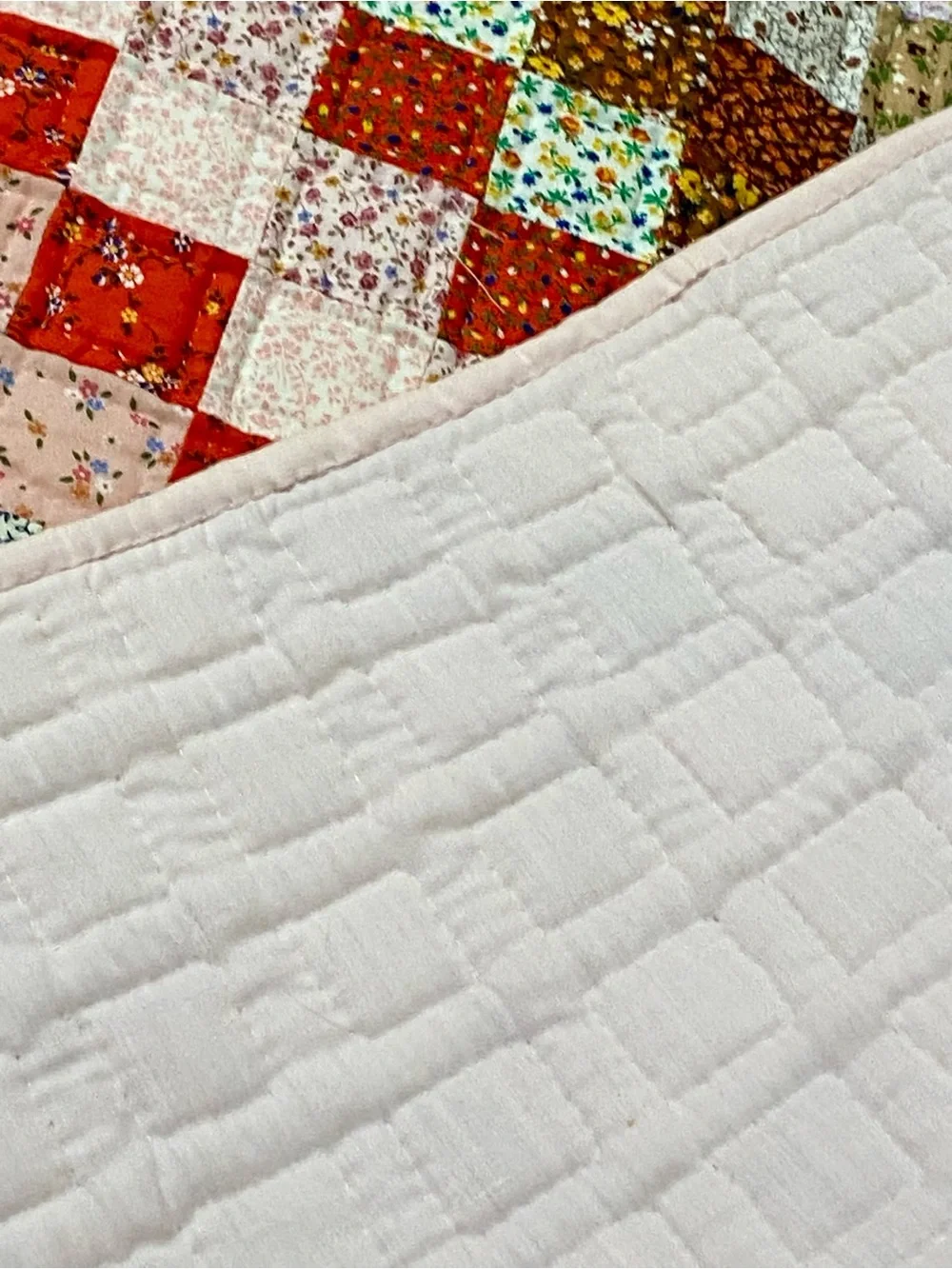 Handmade Multicolor Patchwork Quilt - sunshine and shadows ditsy floral